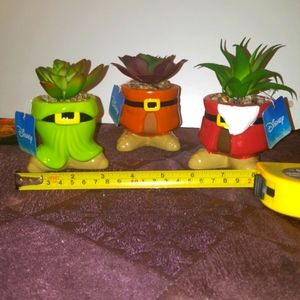 Set of 3 Disney ArtificialSucculent Plants Snow white/dwarfs/Dopey/Doc/Grumpy